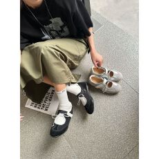 真皮复古风休闲透气魔术贴学院风单鞋增高4公分