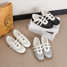 网格款透气舒适魔术贴简约休闲单鞋增高4公分