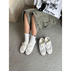 批发真皮蝴蝶结双系带设计休闲阿甘鞋总高3公分