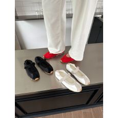 批发真皮拼绸缎纯色简约款休闲舒适单鞋总高3公分