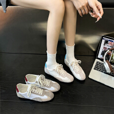真皮拼色德迅运动舒适休闲鞋总高4cm