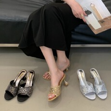 批发2026夏季新款气质水钻高级定制高跟鞋