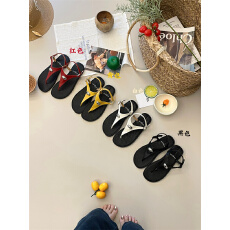 批发复古森系<b class='q'>简约</b>百搭夹趾凉鞋女夏季25新款潮流时尚平底沙滩女凉鞋