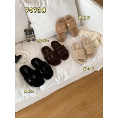 批发新品法式羊卷时尚毛毛鞋女新款百搭休闲外穿厚底毛毛拖女鞋