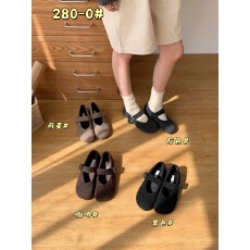 批发复古森系毛毛单鞋女秋冬季外穿2025年新款法式一字带浅口玛丽珍鞋