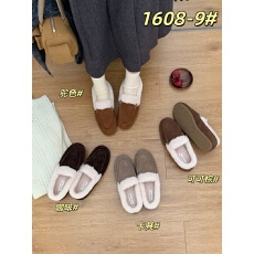 批发羊羔毛毛加绒牛皮勃肯鞋女2025冬季森系圆头加厚保暖棉鞋单鞋