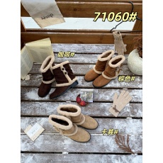 批发韩版粗跟雪地靴绒面短靴女2025<b class='q'>秋</b>冬新款裤管靴加绒棉靴小众毛毛靴