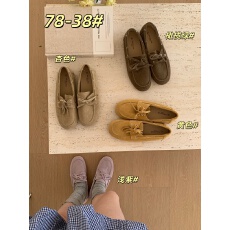 批发真皮法式<b class='q'>复古</b>风反绒皮乐福鞋女平跟系带一脚蹬懒人软底单鞋