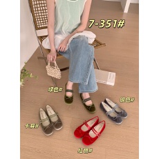 批发复古风平底蝴蝶结丝绒玛丽珍鞋26春<b class='q'>夏</b>季新款韩版百搭双字扣带单鞋