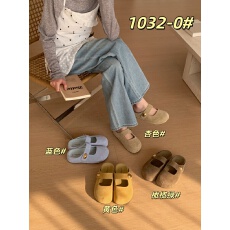 批发新款内增高厚底真皮包头半拖鞋女外穿懒人一脚蹬丑萌勃肯凉拖鞋