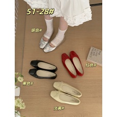 新款法式温柔风蝴蝶结芭蕾舞鞋平底浅口玛丽珍单鞋百搭一脚蹬女鞋