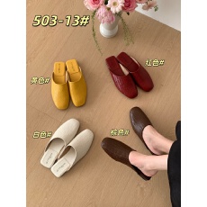 新款小众复古编织包头半拖女鞋软底懒人穆勒鞋通勤风多色半拖单鞋