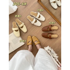 批发新款<b class='q'>简约</b>风包头拖鞋女外穿百搭一脚蹬平底防滑懒人穆勒女拖鞋