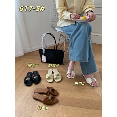 法式时尚女夏新款金属扣平底拖鞋露趾外穿绝美凉拖女鞋