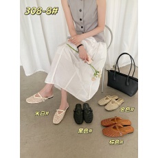 批发新款法式平底镂空编织包头外穿半拖鞋女春夏一字带懒人凉拖<b class='q'>女鞋</b>