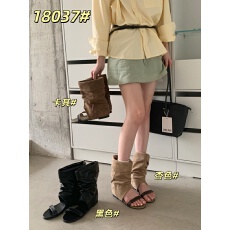 内增高凉靴女2026新款夏季褶皱堆堆靴辣妹风百搭露趾一字带凉鞋