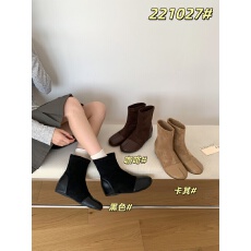 批发复古风内增高短靴女2026<b class='q'>秋</b>冬新款辣妹假分趾猪蹄厚底套筒瘦瘦靴子