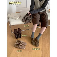批发复古风2.5公分玛丽珍鞋女2026秋季方头绑带休闲软皮厚底豆豆瓢鞋