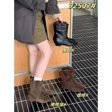 批发复古风绒料套筒粗跟短靴女<b class='q'>秋</b>季堆堆靴西部勃肯靴马丁靴