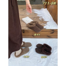 批发复古磨砂皮加绒保暖勃肯半拖鞋女26秋<b class='q'>冬</b>新款软底百搭一脚蹬包头拖