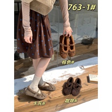 批发复古毛绒一条带蝴蝶结芭蕾玛丽珍鞋女26新款秋冬软底加绒勃肯棉鞋