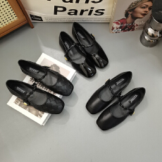 CSYCOCO2026春款上新极简黑色系休闲高级魔术贴平底单鞋