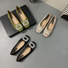 批发2026春款上新CSYCOCO法式方扣软面软底一脚蹬平底单鞋