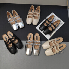 批发2026春款上新CSYCOCO温柔风<b class='q'>甜美</b>双蝴蝶结平底单鞋一脚蹬女单鞋