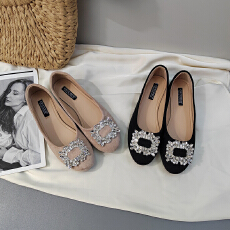 CSYCOCO2026春款上新法式名媛风水钻扣平底单鞋一脚蹬懒人女鞋