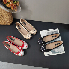 批发CSYCOCO热卖新款俏皮减龄浅口波点平底鞋一脚蹬<b class='q'>甜美</b>百搭单鞋