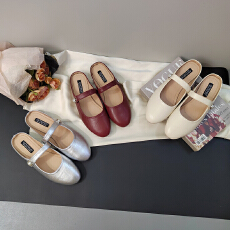 CSYCOCO春夏上新简约百搭玛丽珍半拖圆头平底包头平底女拖鞋