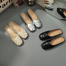 CSYCOCO春夏上新编织平底包头拖鞋一脚蹬外出懒人女鞋