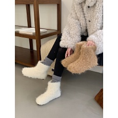 雪地靴加绒毛毛棉鞋短靴子女2025新款秋冬中筒骑士靴