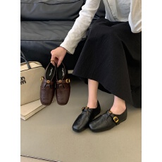 批发2026<b class='q'>新款</b>复古风乐福<b class='q'>女鞋</b>黑色一脚蹬小皮鞋玛丽珍单鞋