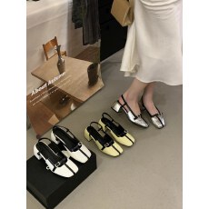 批发2026春季新款复古单鞋圆头中跟玛丽珍鞋浅口百搭法式凉鞋