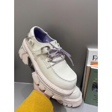 批发英伦<b class='q'>复古</b>内增高厚底小皮鞋金属系带松糕小白鞋铁链条朋克深口单鞋