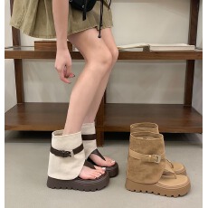 批发追品2026夏季新款镂空时尚凉靴一脚蹬松糕厚底两用搭扣