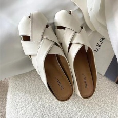 批发夏季新款复古<b class='q'>韩版</b>坡跟内增高镂空包头外穿凉拖鞋女鞋货号