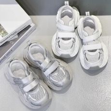 批发2025<b class='q'>夏季</b>镂空网面老爹鞋女透气休闲运动凉鞋潮货号