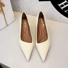批发法式上班舒适百搭通勤工作尖头高跟鞋女细跟不磨脚<b class='q'>气质</b>单鞋