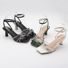 批发外贸跨境女<b class='q'>夏季</b>新款时尚水钻细高跟鞋凉鞋货号，量大优惠