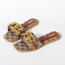 批发2026春夏新款欧美时尚休闲拖鞋跨境<b class='q'>大码</b>女拖鞋货号