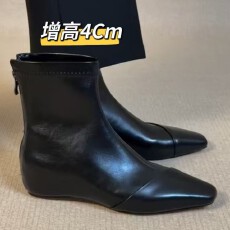 2026秋冬新款小方头时装靴短靴女瘦瘦靴