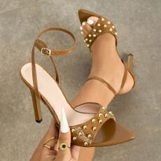 2026夏季新款一字带鞋气质单鞋时尚高跟女鞋货号