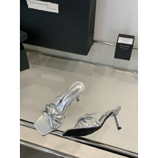 批发法式蝴蝶结温柔坡跟凉拖鞋女外穿露趾方头一字带高跟凉鞋