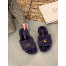 批发凯旋门性感豹纹毛毛鞋女鞋外穿秋冬厚底一字拖毛毛拖棉拖鞋休闲鞋