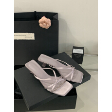 批发法式高跟紫色一字拖鞋女鞋子2025新款夏季晚晚配裙子气质凉拖凉鞋