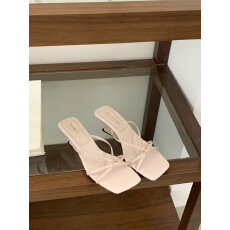 2026新款方头细带凉拖女 法式坡跟外穿拖鞋气质一字拖约会百搭