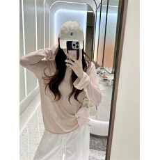 批发实拍实价：卷边U领打底衣女防晒空调衫长袖T恤毛衣针织套头
