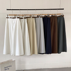 批发实拍 极简宽松百搭阔腿裤多色休闲2026春夏女士全棉洗水长裤